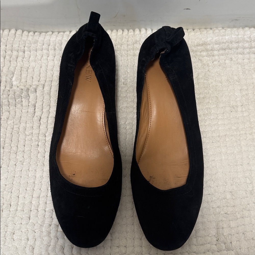 J. Crew Factory Anya Suede Block Heeled Ballet